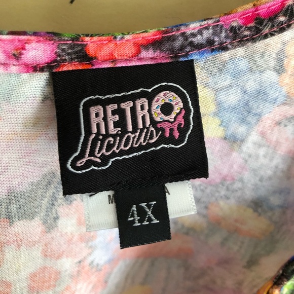 Retrolicious size 4X dress Cactus flowers Southwest bright colorful USA made - Picture 7 of 14